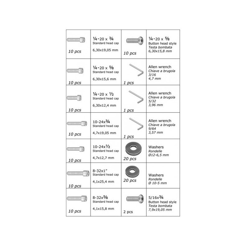 Kit de parafusos Geoptik