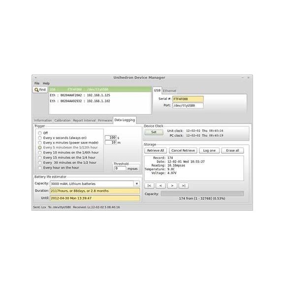Unihedron Medidor de qualidade do céu SQM-LU-DL Ligação USB com registador de dados