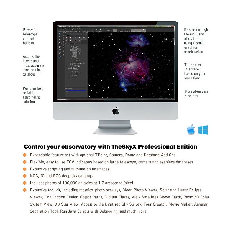 O programa profissional SkyX Software...