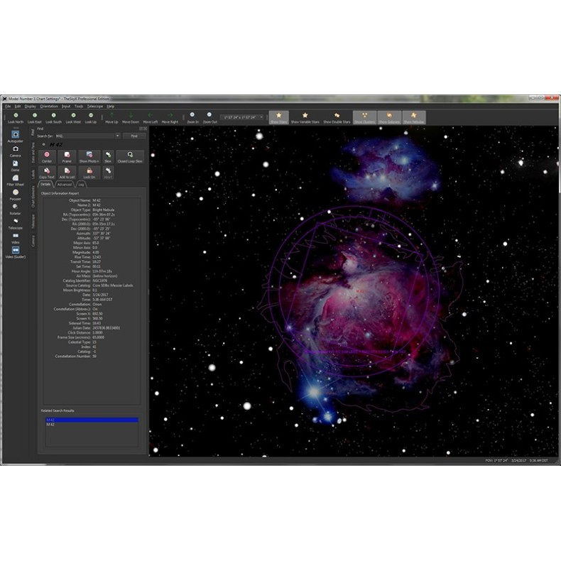 O programa profissional SkyX Software...