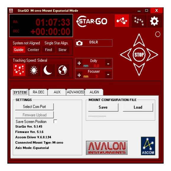 Sistema de controlo do telescópio Avalon StarGo GoTo Wifi