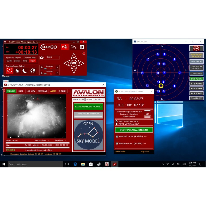 Sistema de controlo do telescópio... Sistema de controlo do telescópio...