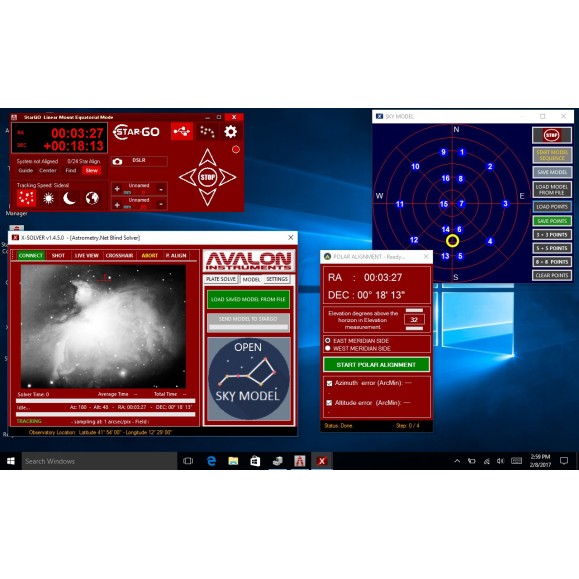 Sistema de controlo do telescópio Avalon StarGo GoTo Wifi