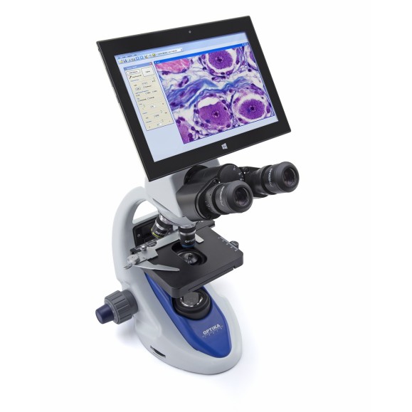OPTIKA Microscópio biológico B-190TB com tablet incorporado