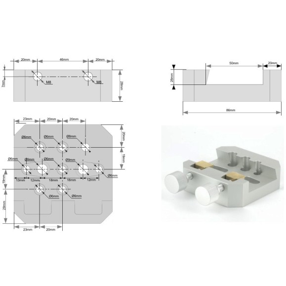 Kepler Tipo de placa em cauda de andorinha Vixen