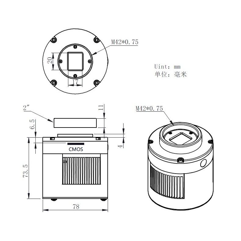 ZWO Câmara Câmara a cores ASI533MC Pro ZWO Câmara Câmara a cores ASI533MC Pro