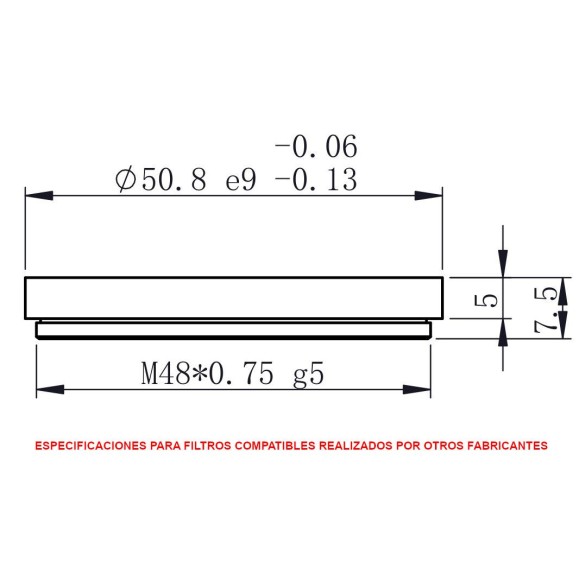 ZWO 7x50.8mm Roda de filtro EFW 7 posições (2")