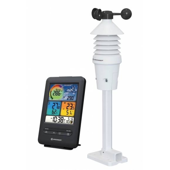 Anemómetro profissional 3 em 1 WIFI da BRESSER com visor a cores