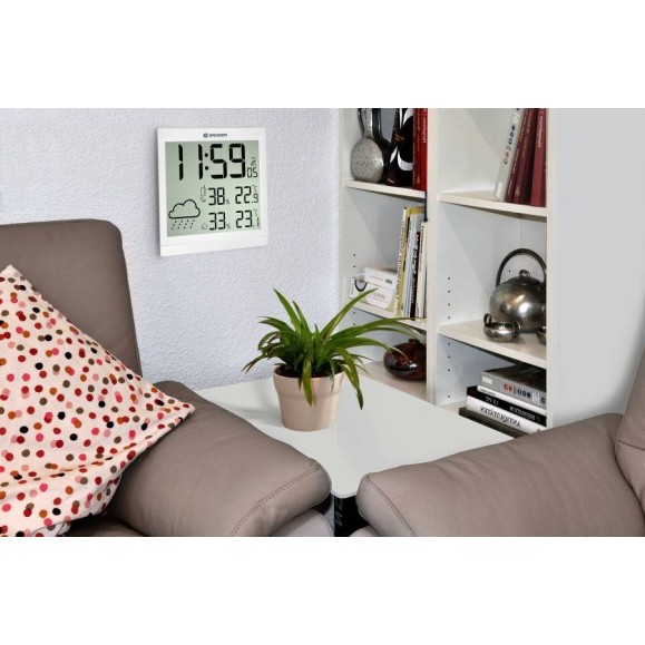 BRESSER TemeoTrend JC Relógio meteorológico LCD branco