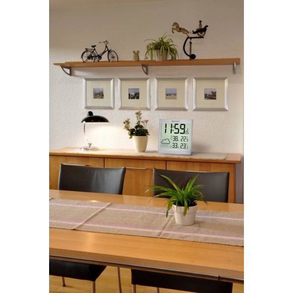 BRESSER TemeoTrend JC Relógio meteorológico LCD prateado