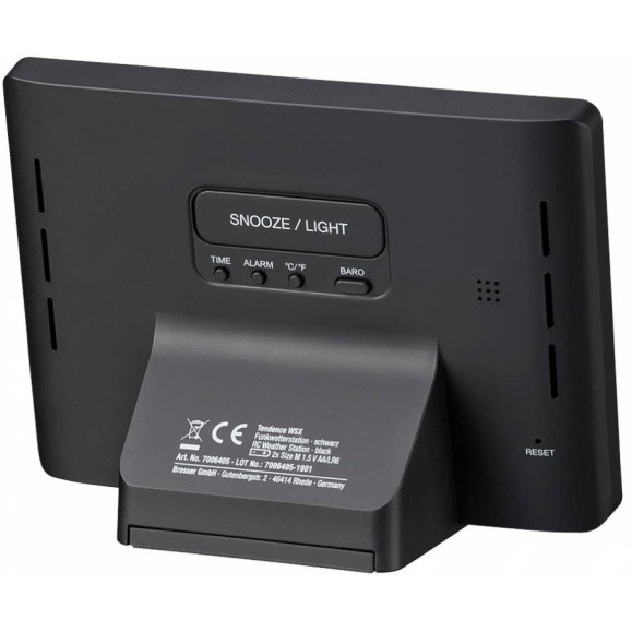 Estação meteorológica BRESSER Tendence WSX com gráfico de pressão atmosférica