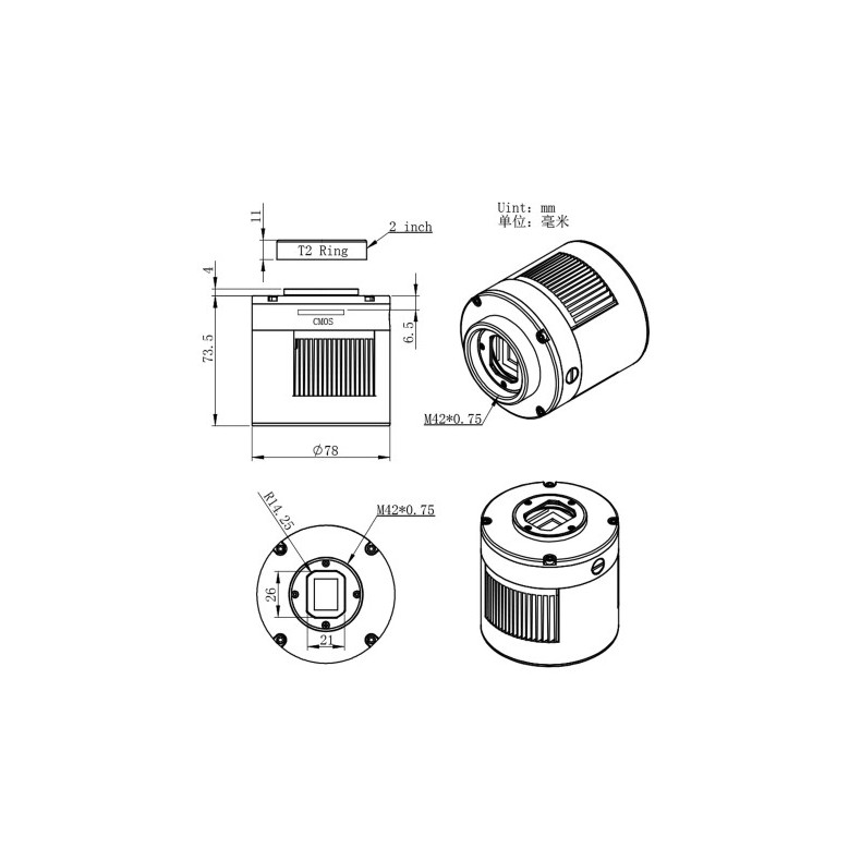 ZWO Câmara ASI294MM-PRO monocromática