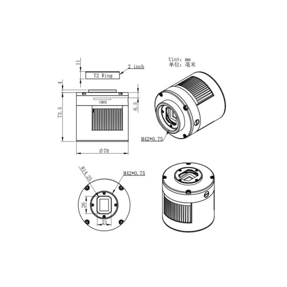 ZWO Câmara ASI294MM-PRO monocromática