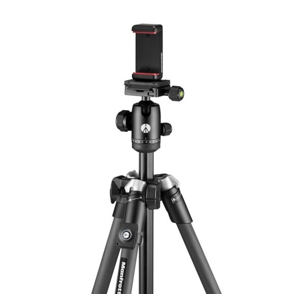 Manfrotto Tripé Element MII Mobile BT Carbon (com pinça para smartphone e controlo remoto Bluetooth)