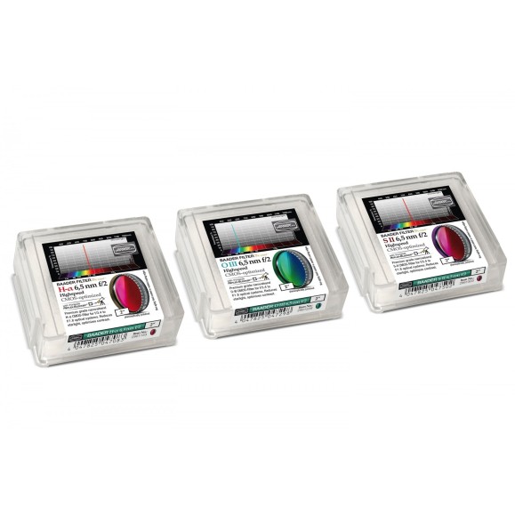 6.5nm Conjunto de filtros Baader Highspeed Ø 2" optimizado para CMOS (H-alpha / O-III / S-II)