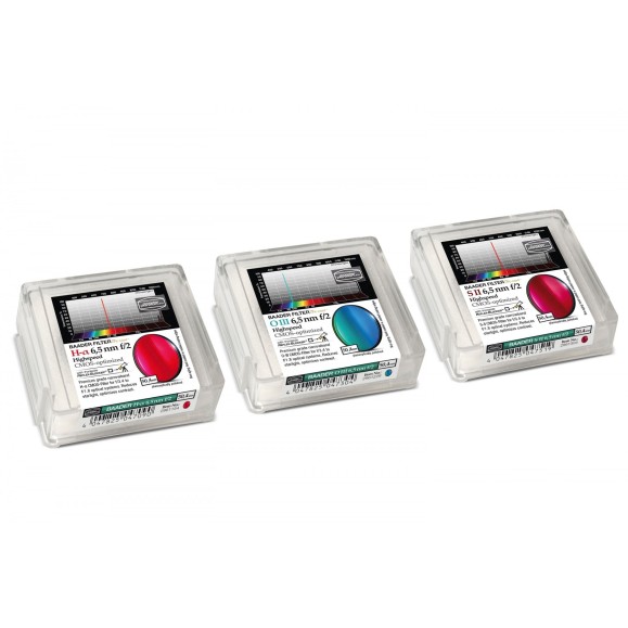 6.5nm Conjunto de filtros Baader Highspeed Ø 50,4 mm optimizado para CMOS (H-alpha / O-III / S-II)