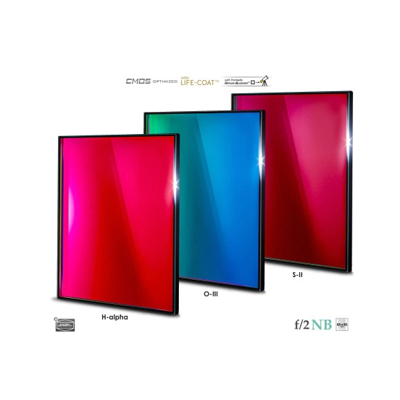 6.5nm Conjunto de filtros Baader Highspeed 65x65 mm optimizado para CMOS (H-alpha / O-III / S-II)