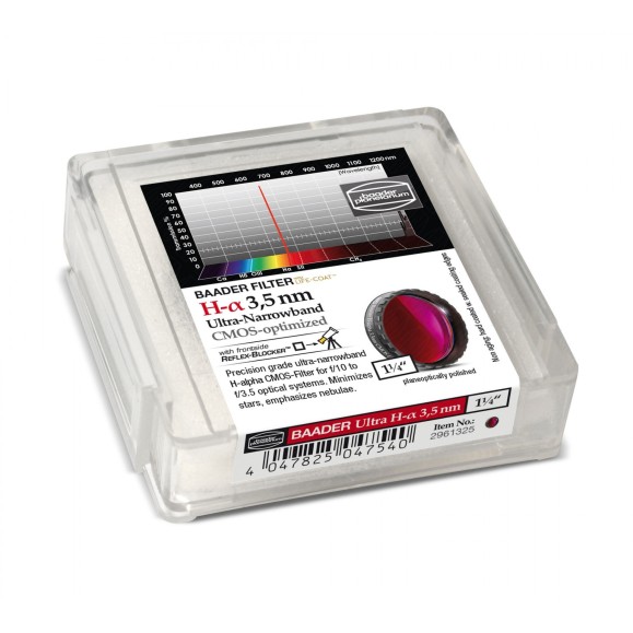3.5nm Filtros Baader H-alpha de banda ultra-estreita Ø 1¼" optimizados para CMOS