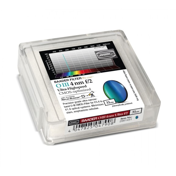 Filtro Baader O-III Ultra-Highspeed 4nm Ø 31 mm optimizado para CMOS