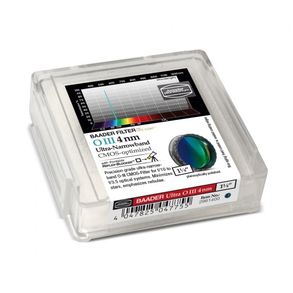 Filtro Baader O-III de banda ultra-estreita de 4nm Ø 1¼" optimizado para CMOS