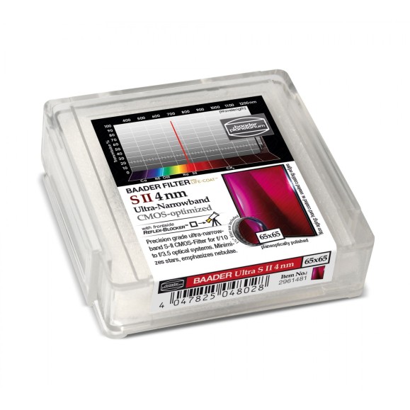 Filtro Baader S-II Ultra-Narrowband 4nm 65x65 mm optimizado para CMOS