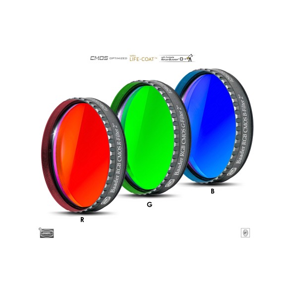 Conjunto de filtros Baader RGB Ø de 2" optimizados para CMOS