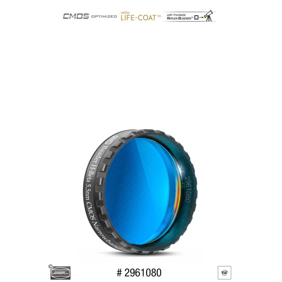 5.5nm Filtros de banda estreita Baader H-Beta Ø 1¼" optimizados para CMOS