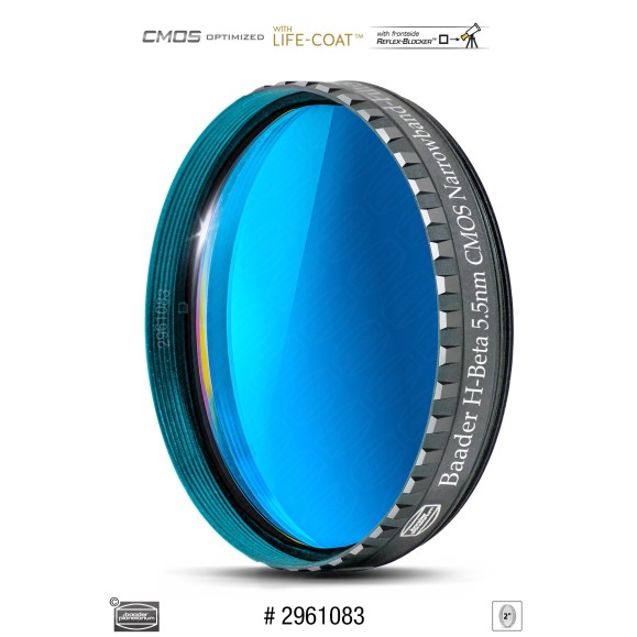 5.5nm Filtros de banda estreita Baader H-Beta Ø 2" optimizados para CMOS