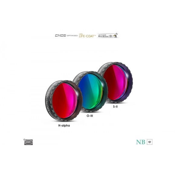 6.5nm Conjunto de filtros de banda estreita Baader 1¼" optimizado para CMOS (H-alfa / O-III / S-II)
