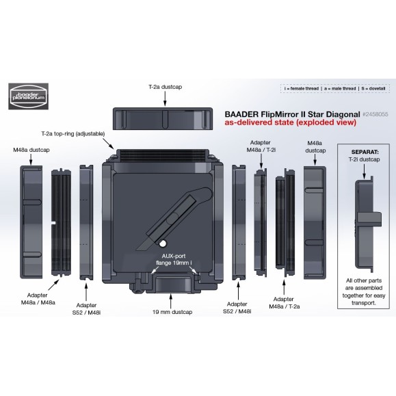 Espelho flip II por Baader Planetarium