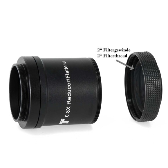 TS TS Redutor de Aplanamento 0,8x - Ótica para Refrator 70 mm f/6 CF Apo