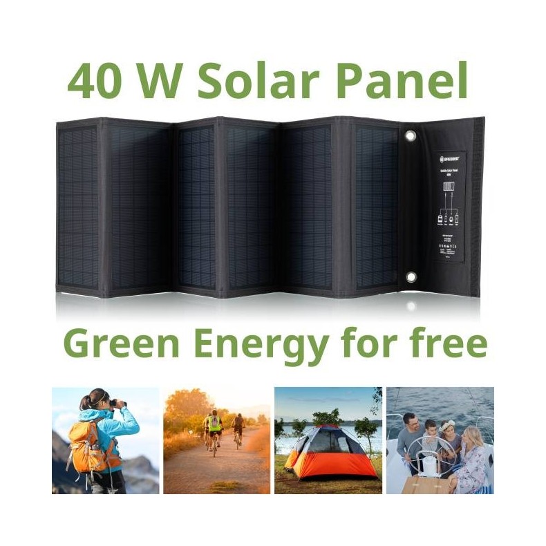 Bresser Painel solar portátil de 40W...