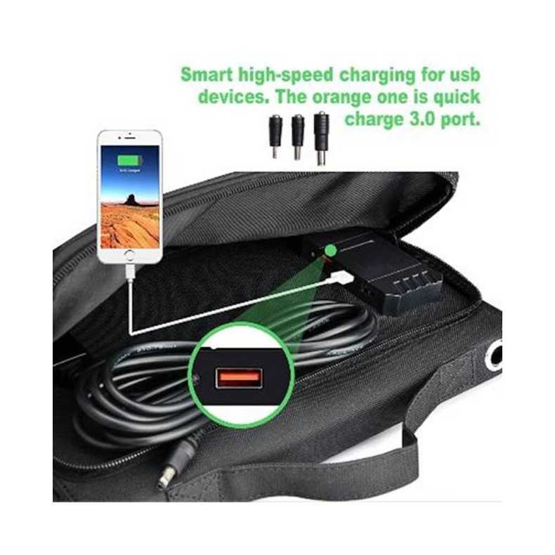 Bresser Painel solar portátil de 60W...