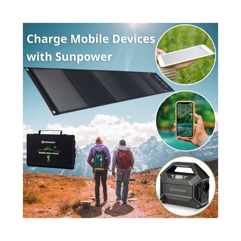 Bresser Painel solar portátil de 90W...