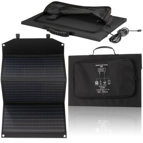 Bresser Painel solar portátil de 90W com saída USB e DC