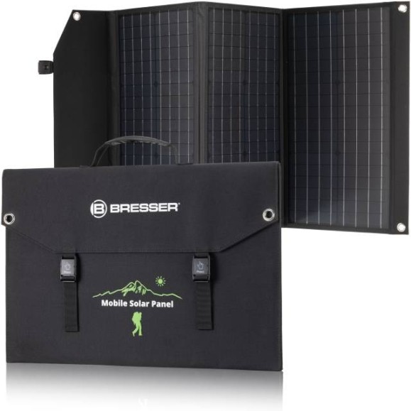 Bresser Painel solar portátil de 90W com saída USB e DC