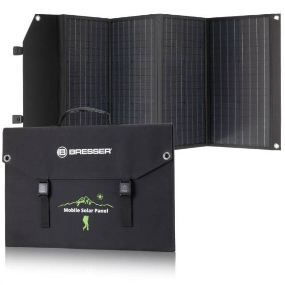 Bresser Painel solar portátil de 120W com saída USB e DC