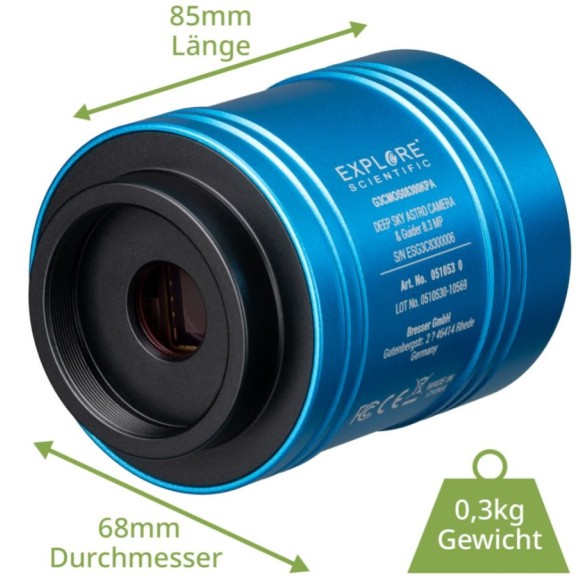 Câmara e guia para o céu profundo e planetário EXPLORE SCIENTIFIC 4K de 8,3 MP