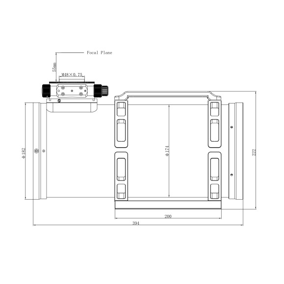 Telescópio astrográfico hiperbólico Sharpstar 130 mm f / 2.8 com corretor e tubo de carbono