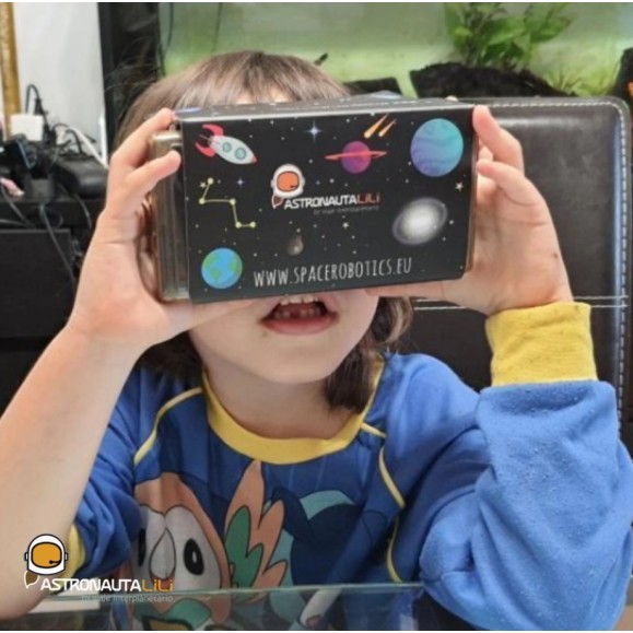 Astronauta Lili Óculos de realidade virtual 360º para explorar o espaço