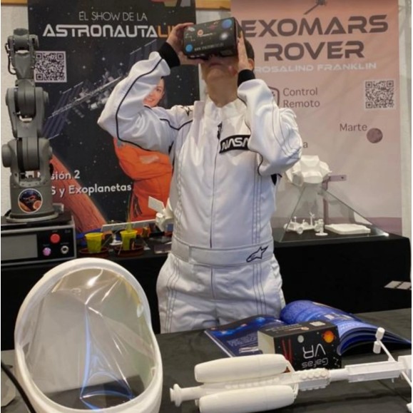 Astronauta Lili Óculos de realidade virtual 360º para explorar o espaço