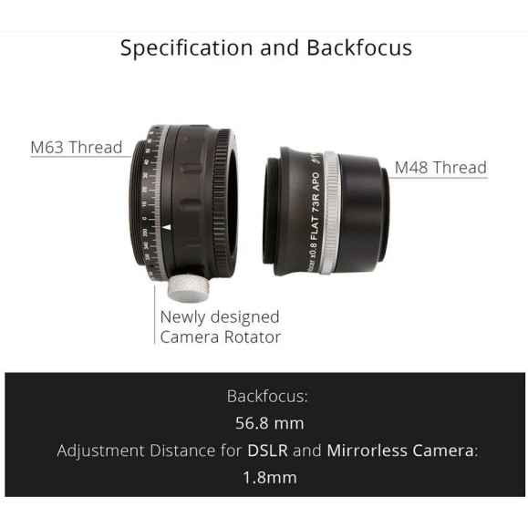 William Optics Flat73R Redutor de achatamento para ZenithStar 73