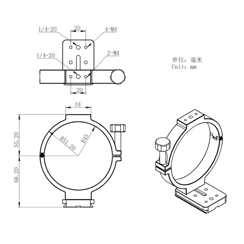 ZWO Anel de suporte para ASI...