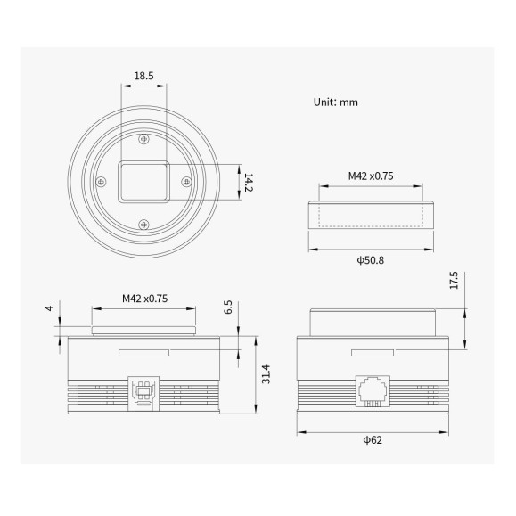 ZWO Câmara CMOS ASI585MC Cor