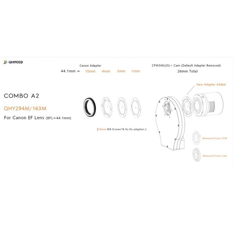 Kit de adaptadores QHY Combo A2 para...