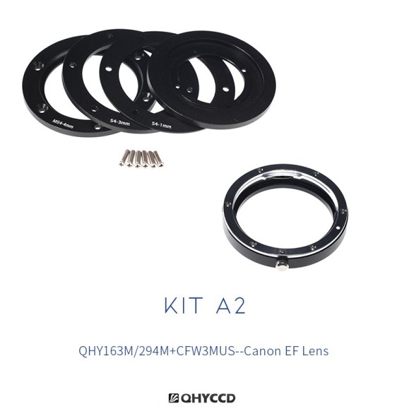 Kit de adaptadores QHY Combo A2 para câmaras QHY 294M / QHY 163M
