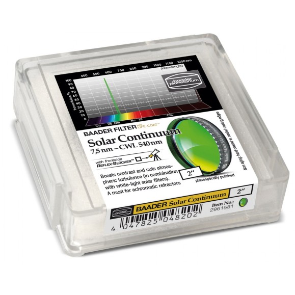 Filtro solar contínuo Baader 7,5nm 2" (540nm)