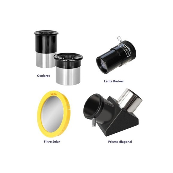 Bresser Telescópio Skylux com suporte para smartphone e filtro solar