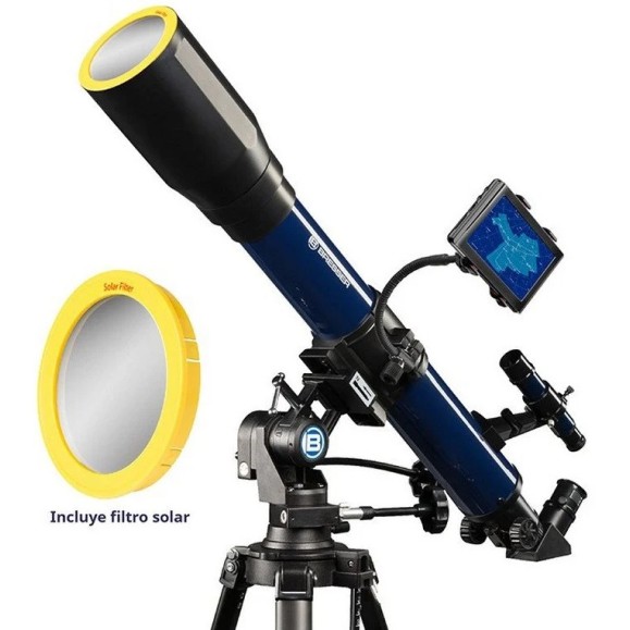 Bresser Telescópio Skylux com suporte para smartphone e filtro solar