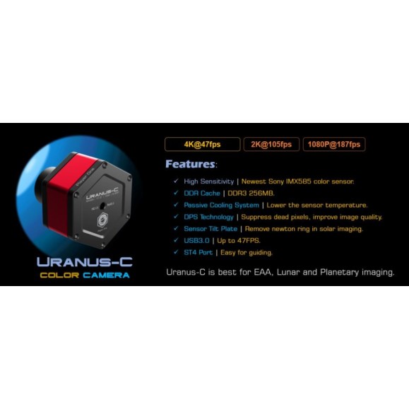 Câmara planetária a uma cor com leitor Uranus-C USB3.0 (IMX585)